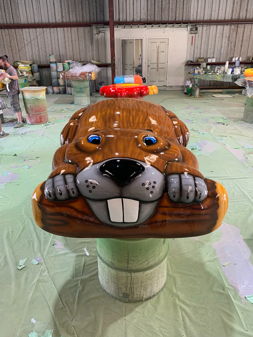 Beaver with log commercial aquatic floatable