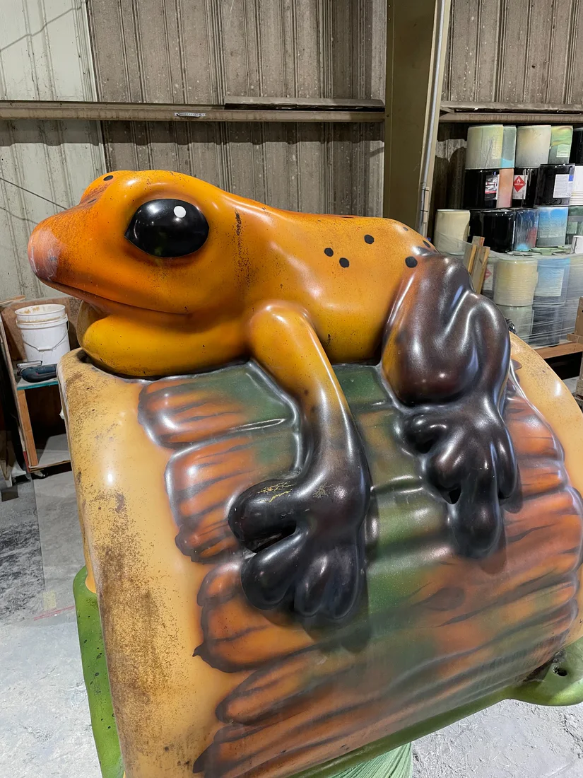 Frog on log tunnel before refinishing