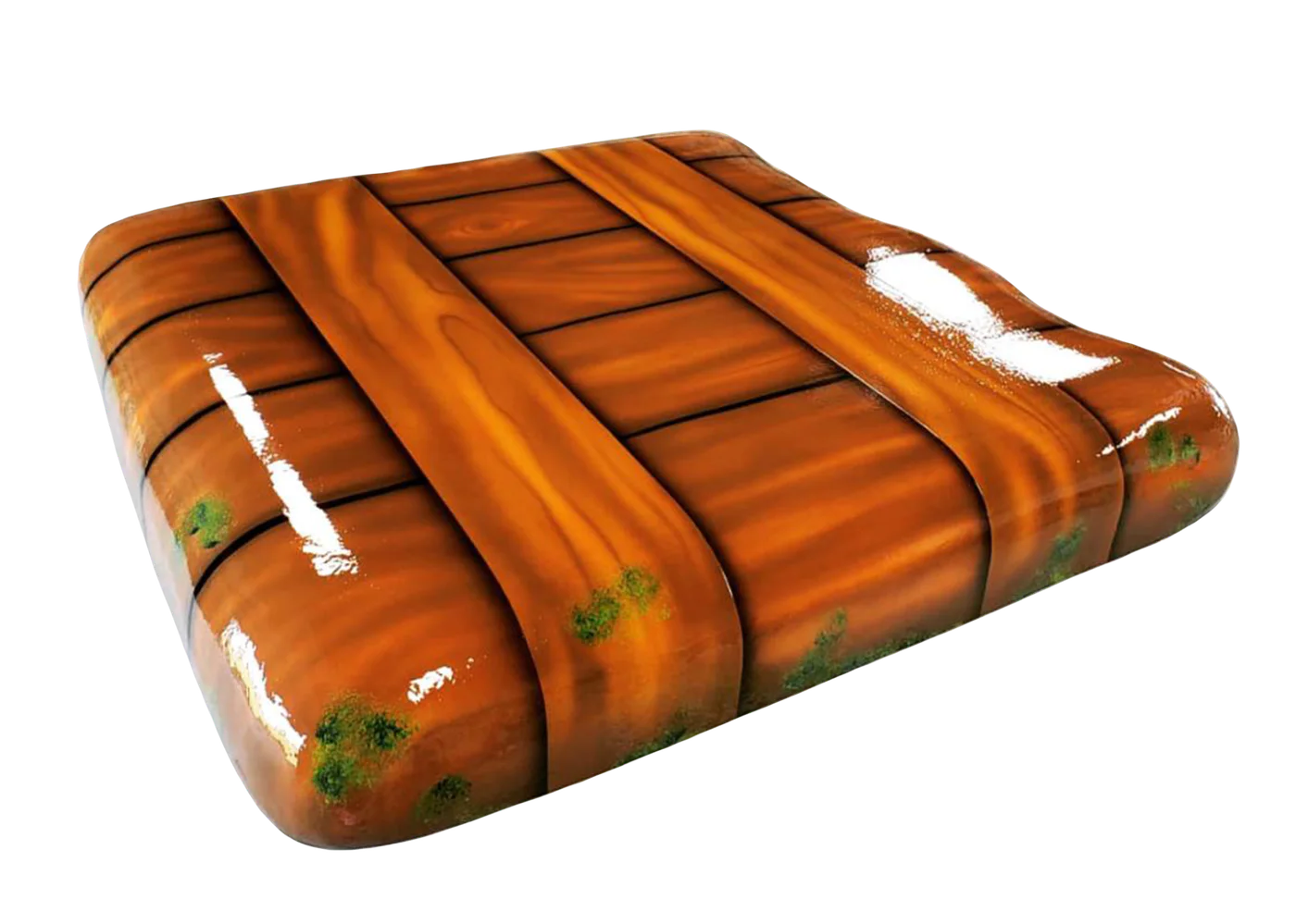 Moss-covered hatch aquatic floatable
