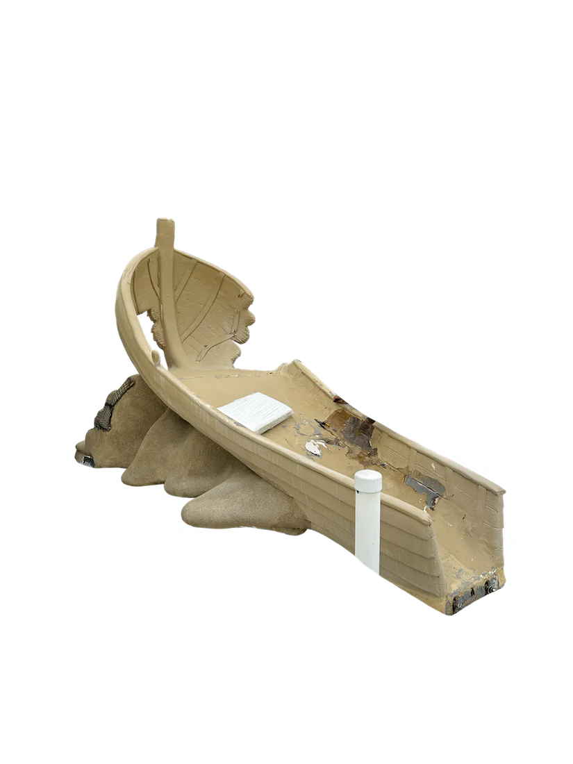 Shipwreck-themed soft-play slide