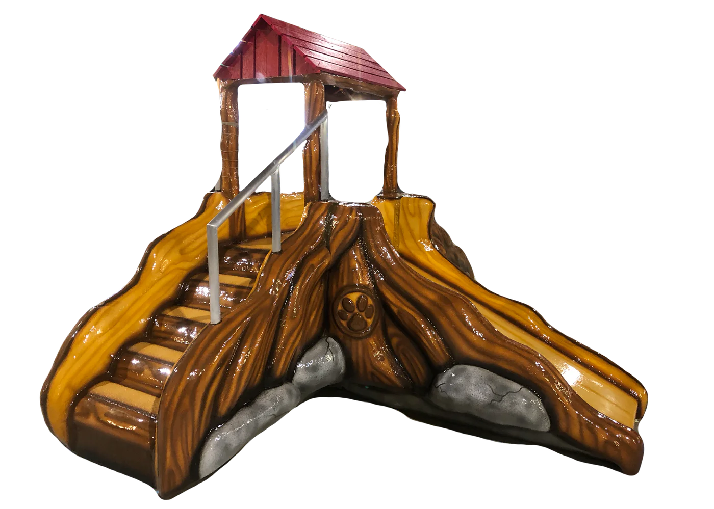Tree stump soft-play slide