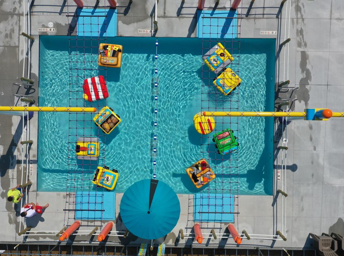 Overhead view showing the spacing and route of a Water-Walk system