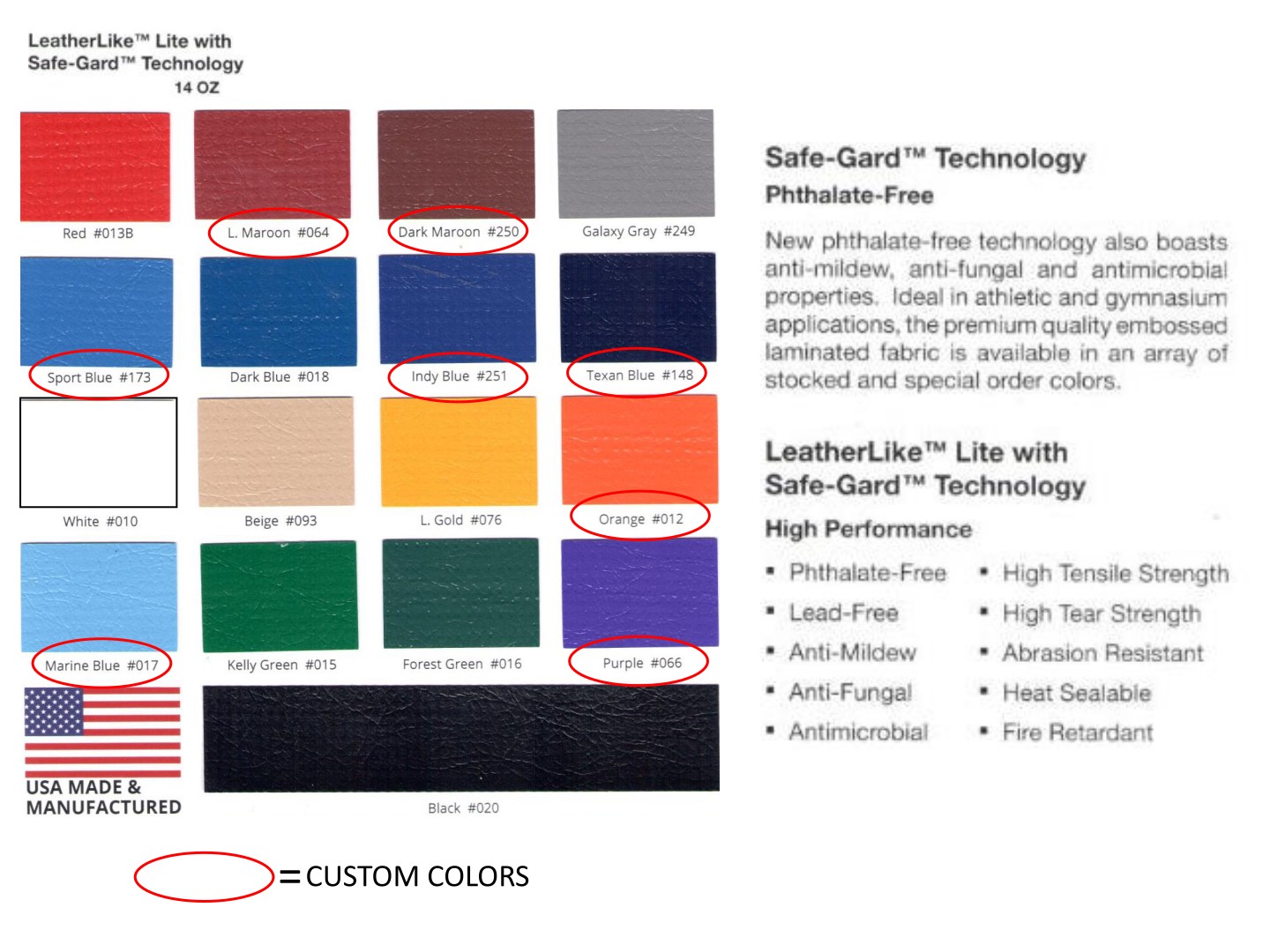 Column Wrap Pad Color Selections, page 1 of 1