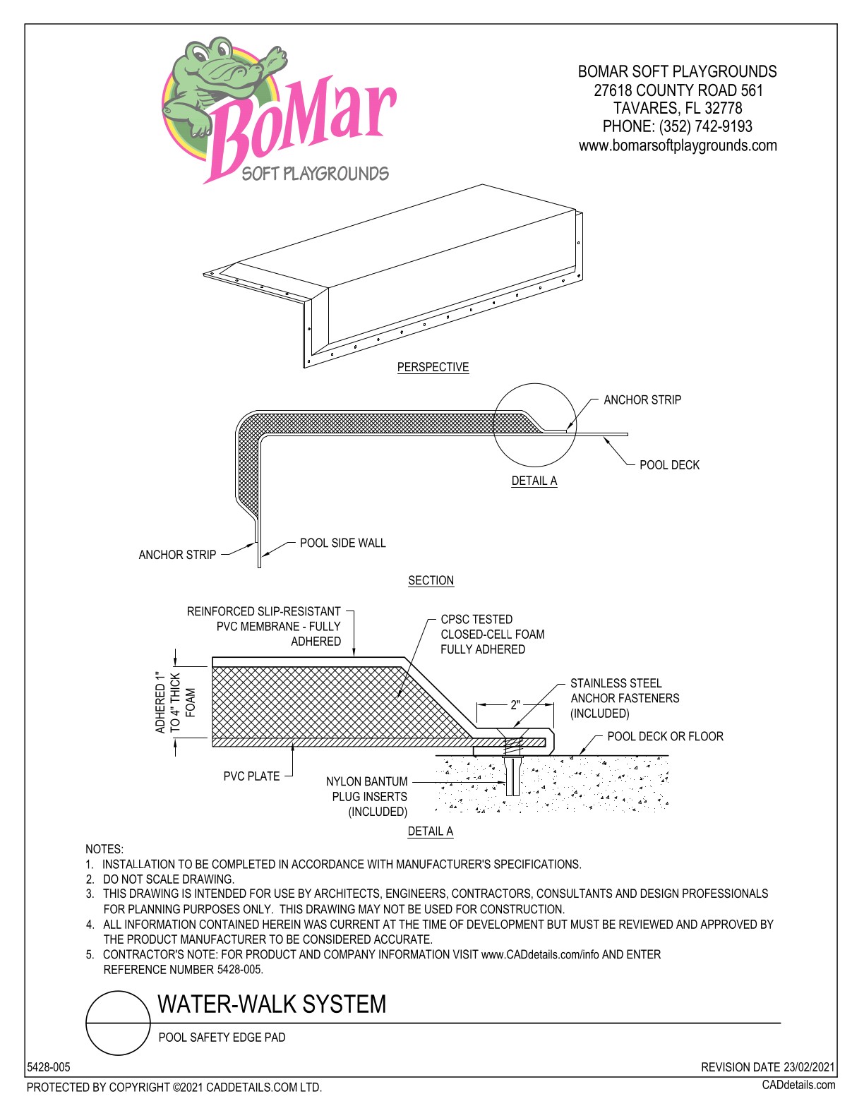 Safety Edge Pad Specifications, page 1 of 1