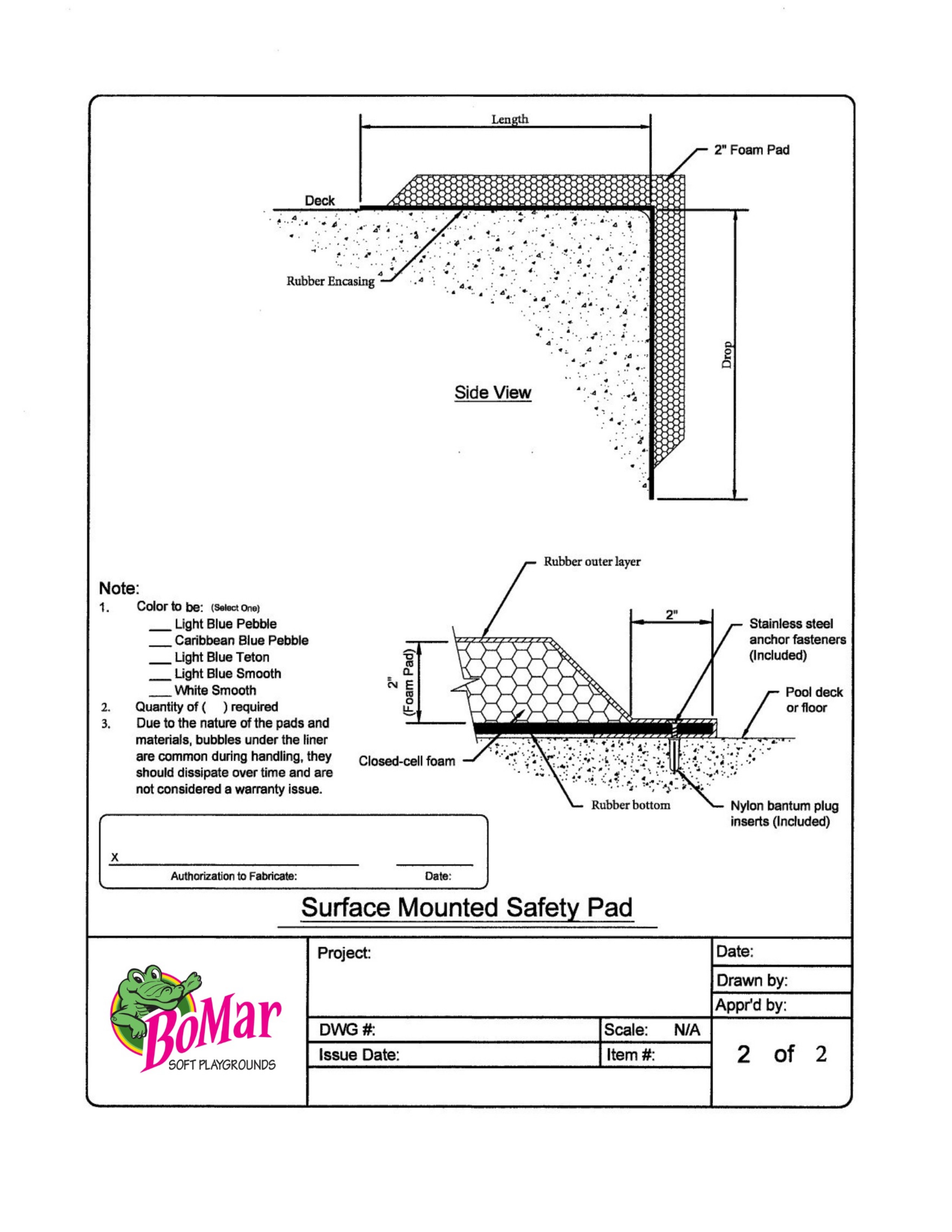 Safety Edge Pad Template, page 2 of 2